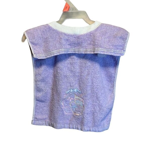 5 for $25🔥Vintage Terry Cloth Purple Baby Bib - Picture 2 of 3